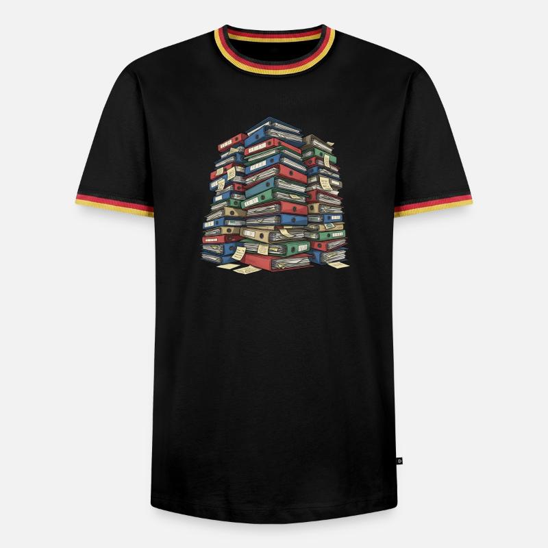 Folder Stack Office Chaos - Men's Ringer Shirt - black/tricolour