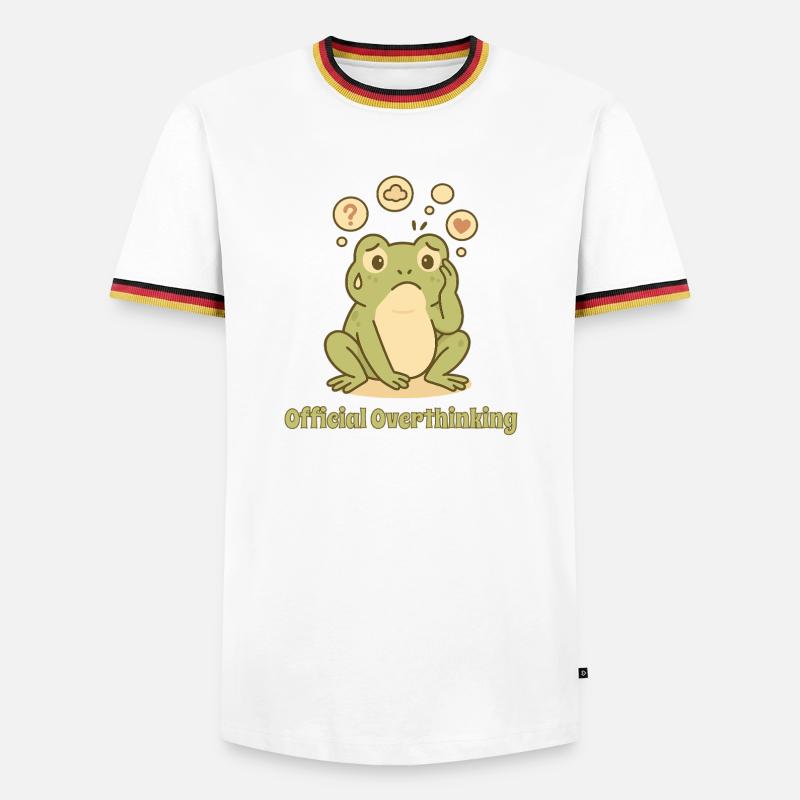 Grenouille réfléchie – Conception trop réfléchie - T-shirt contrasté Homme - blanc/tricolore