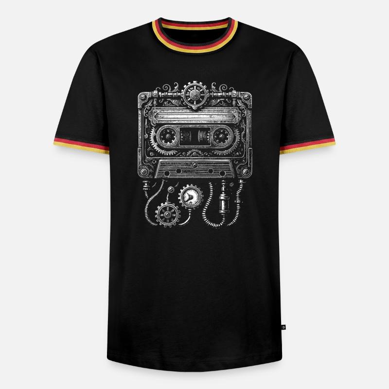 Steampunk Cassette Clockwork - Men's Ringer Shirt - black/tricolour