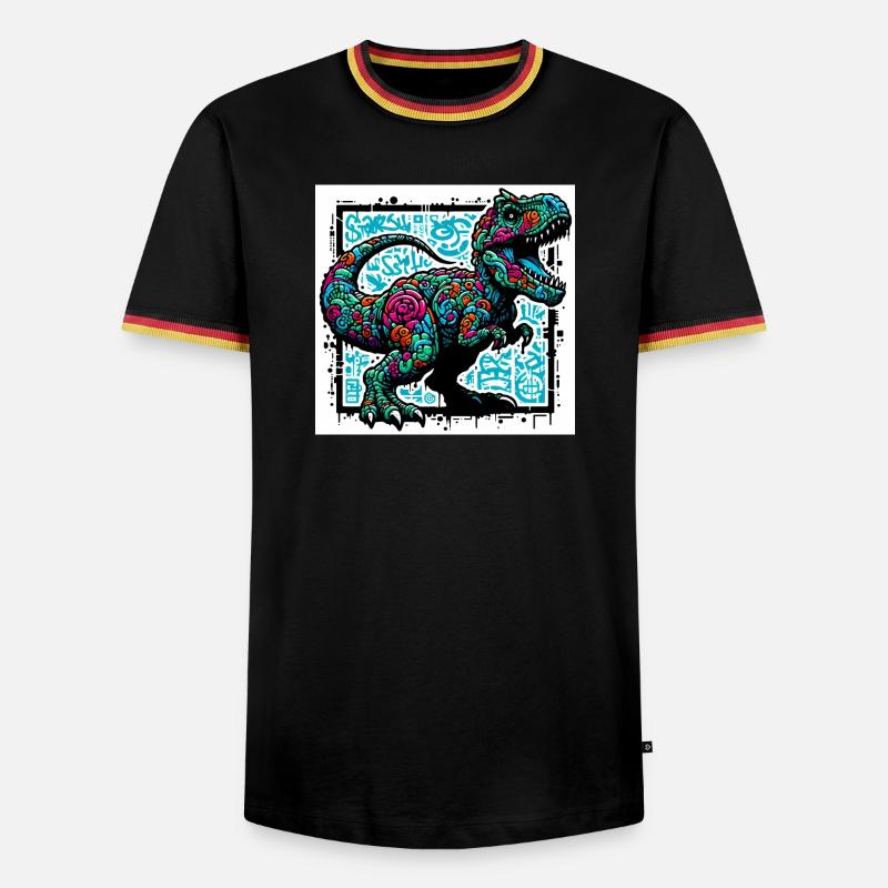 dinosaur - Men's Ringer Shirt - black/tricolour