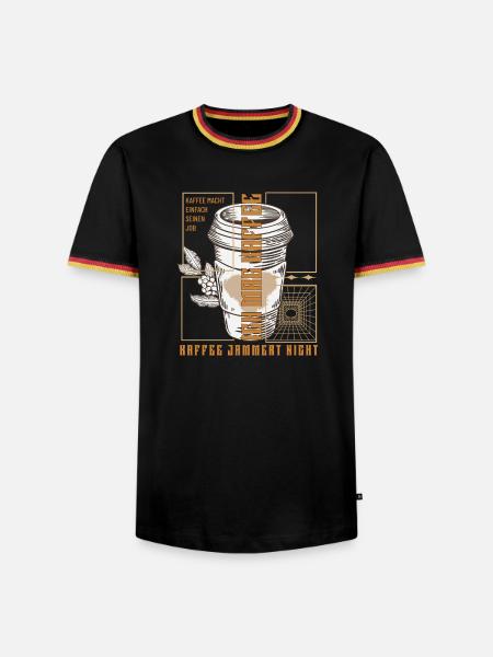 Coffee just does its job retro - Men's Ringer Shirt - black/tricolour