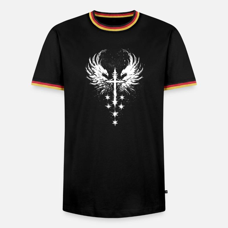 Goth Gothic Emo Kreuz - Männer Kontrast-T-Shirt - Schwarz/Dreifarbig
