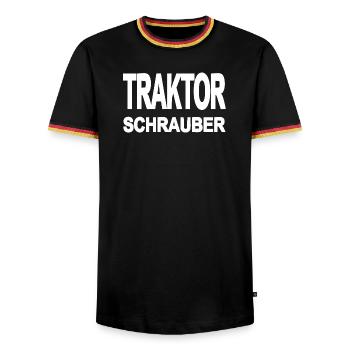 Traktor - Männer Kontrast-T-Shirt - Schwarz/Dreifarbig - Vorne - AI Model Male 178 light (178cm) & AI Model Male 185 light (185cm)