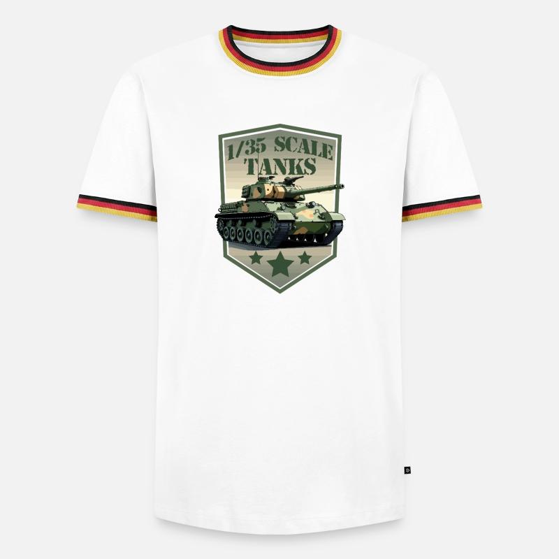 1/35 Scale Tanks Patch Shield - Men's Ringer Shirt - white/tricolour