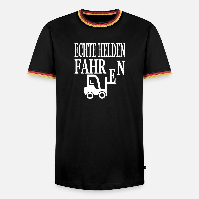 Gabelstapler - Männer Kontrast-T-Shirt - Schwarz/Dreifarbig