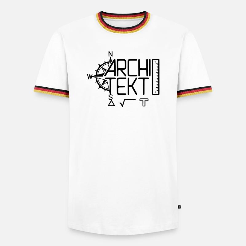 Architect Design with Drawing Tool - Men's Ringer Shirt - white/tricolour