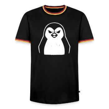 pinguin stencil grunge minimalistisch-vector Linux - Männer Kontrast-T-Shirt - Schwarz/Dreifarbig - Vorne - AI Model Male 178 light (178cm) & AI Model Male 185 light (185cm)