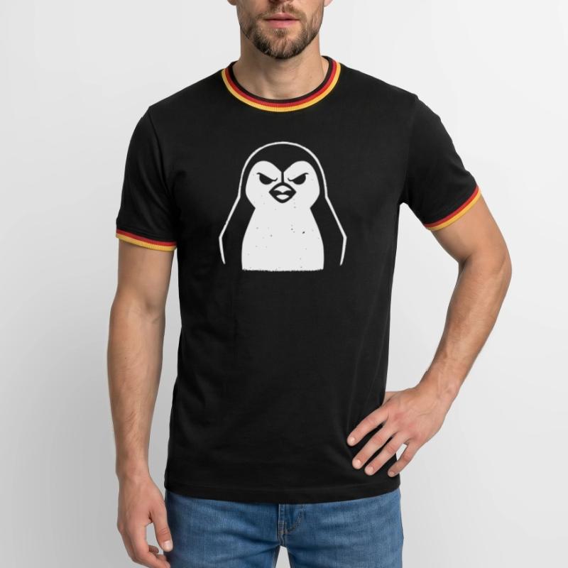 penguin stencil grunge minimalist-vector Linux T-shirt contrasté Homme