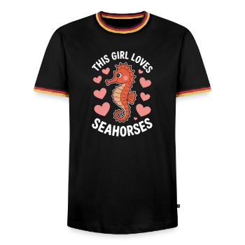 Seahorse Saying Funny Seahorse Gift - Men's Ringer Shirt - black/tricolour - Front - AI Model Male 178 light (178cm) & AI Model Male 185 light (185cm)