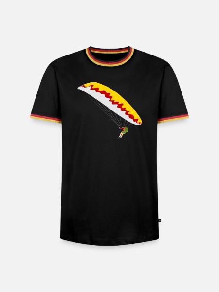 Bunter Gleitschirm - Männer Kontrast-T-Shirt - Schwarz/Dreifarbig