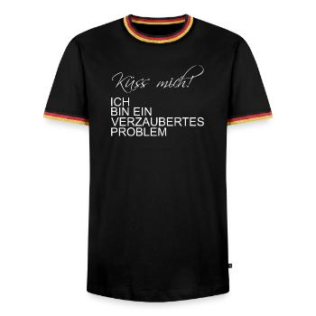 Embrasse-moi, je suis un problème enchanté - T-shirt contrasté Homme - noir/tricolore - Devant - AI Model Male 178 light (178cm) & AI Model Male 185 light (185cm)