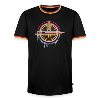 Amulette mystique – ornement décoratif - T-shirt contrasté Homme - noir/tricolore - Devant - AI Model Male 178 light (178cm) & AI Model Male 185 light (185cm)