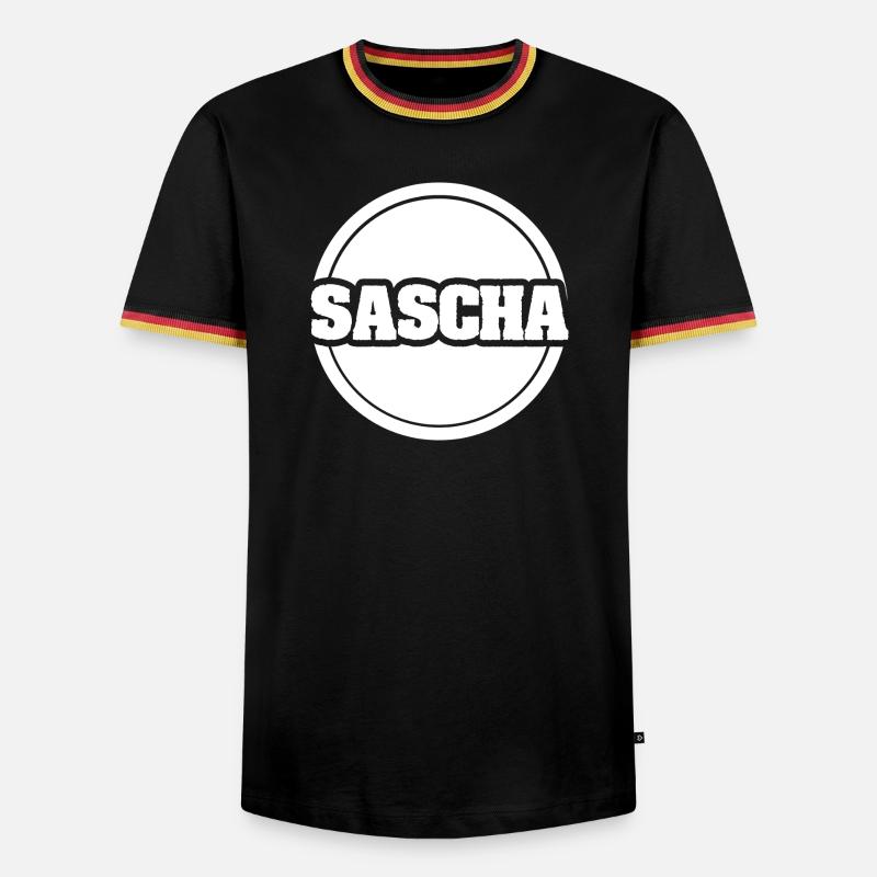 First name Sascha - Men's Ringer Shirt - black/tricolour