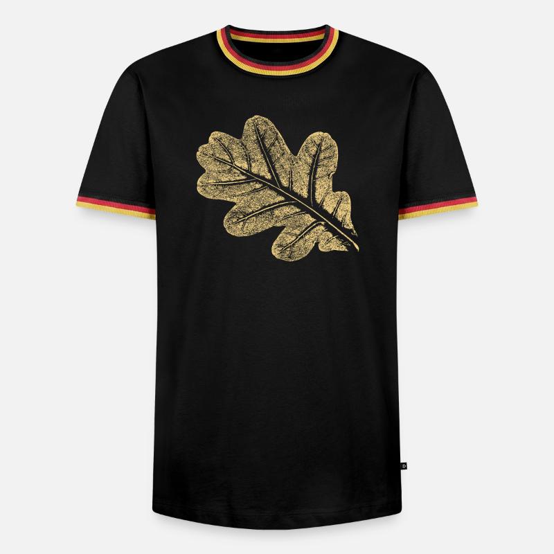 Leaf - Oak / Botany & Nature - Men's Ringer Shirt - black/tricolour