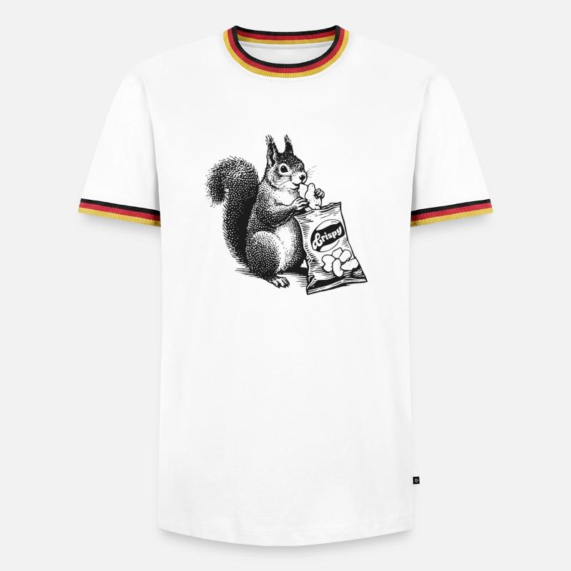 Squirrel with chips - Men's Ringer Shirt - white/tricolour