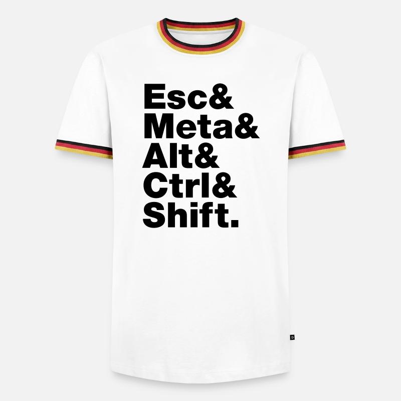 Esc & Meta & Alt & Strg & Shift - Männer Kontrast-T-Shirt - Weiß/Dreifarbig