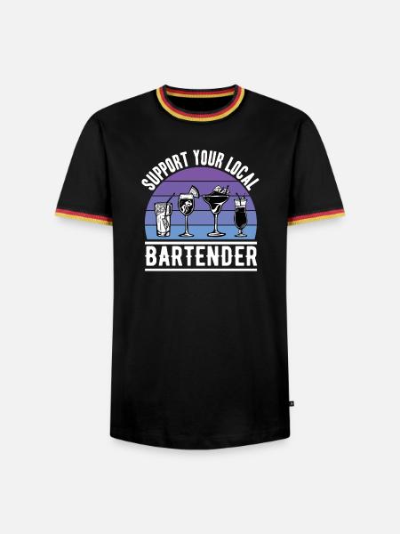 Barkeeper Geschenke Abschied Gastronomie - Männer Kontrast-T-Shirt - Schwarz/Dreifarbig