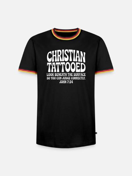 Christian Tattooed Look Beneath Surface - Men's Ringer Shirt - black/tricolour