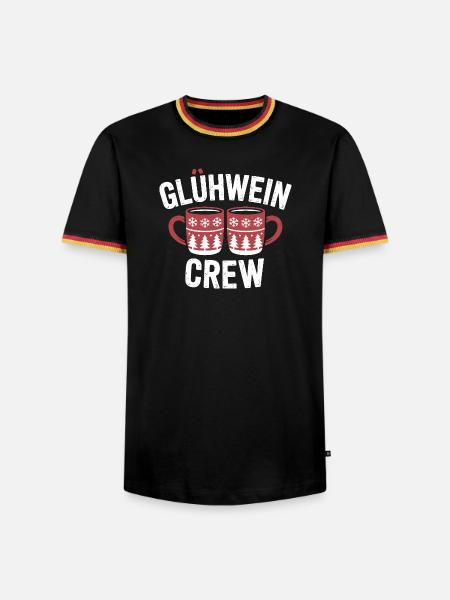 Glühwein Crew Frohe Weihnachten Weihnachtsmarkt - Männer Kontrast-T-Shirt - Schwarz/Dreifarbig