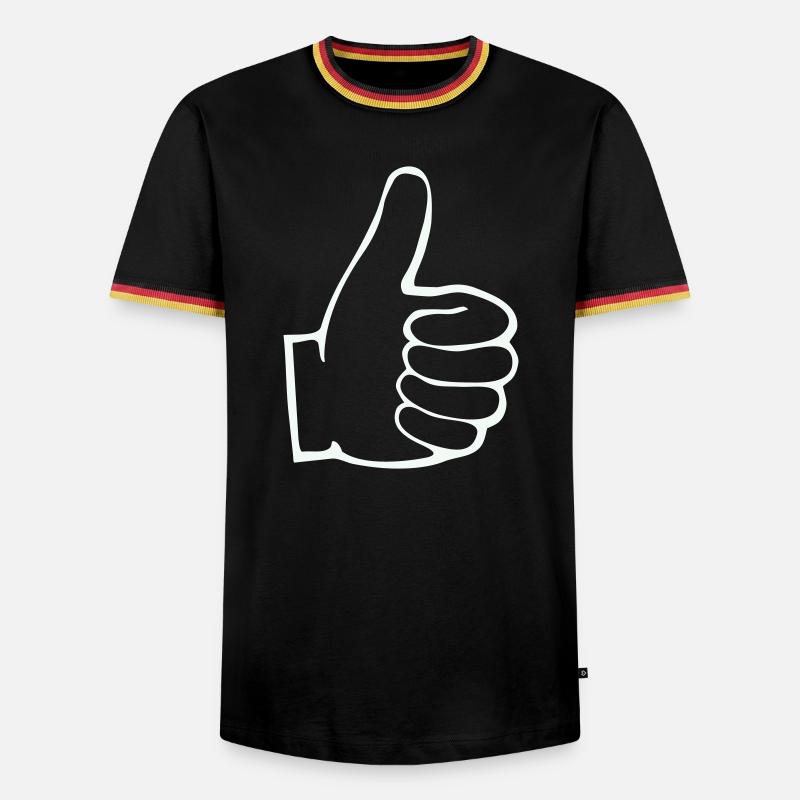 Thumbs Up Outline - Men's Ringer Shirt - black/tricolour
