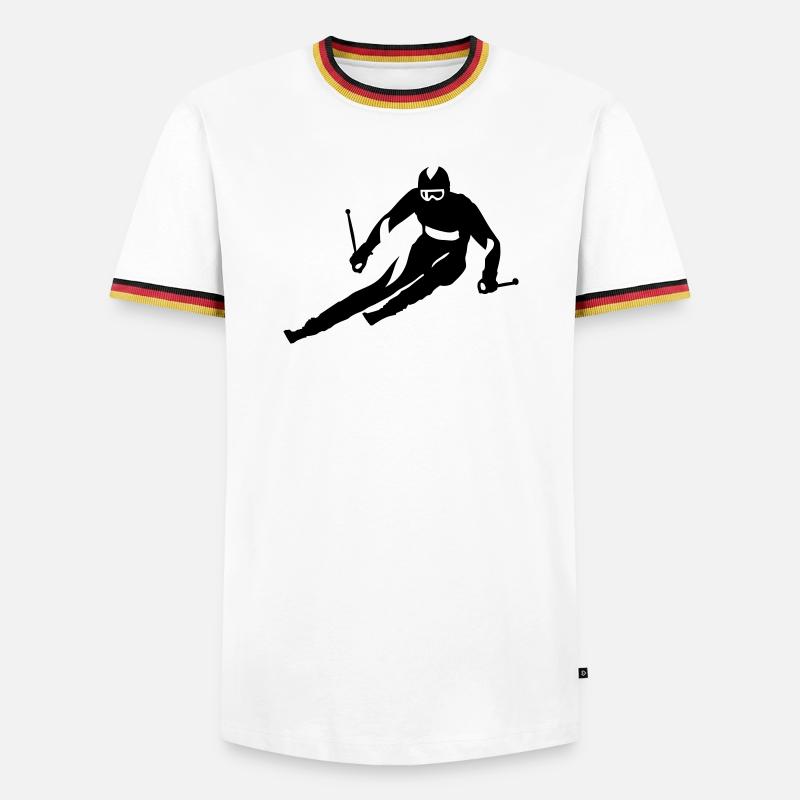 Ski - Men's Ringer Shirt - white/tricolour