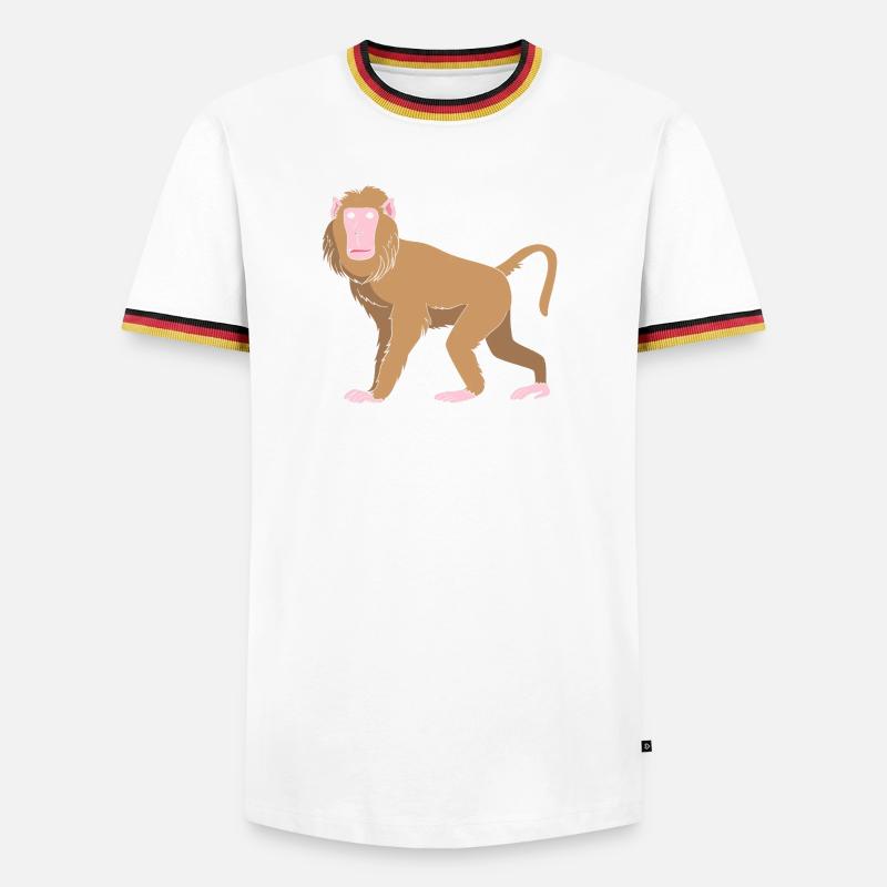 Baboon Baboon Primate Monkey Monkey - Men's Ringer Shirt - white/tricolour