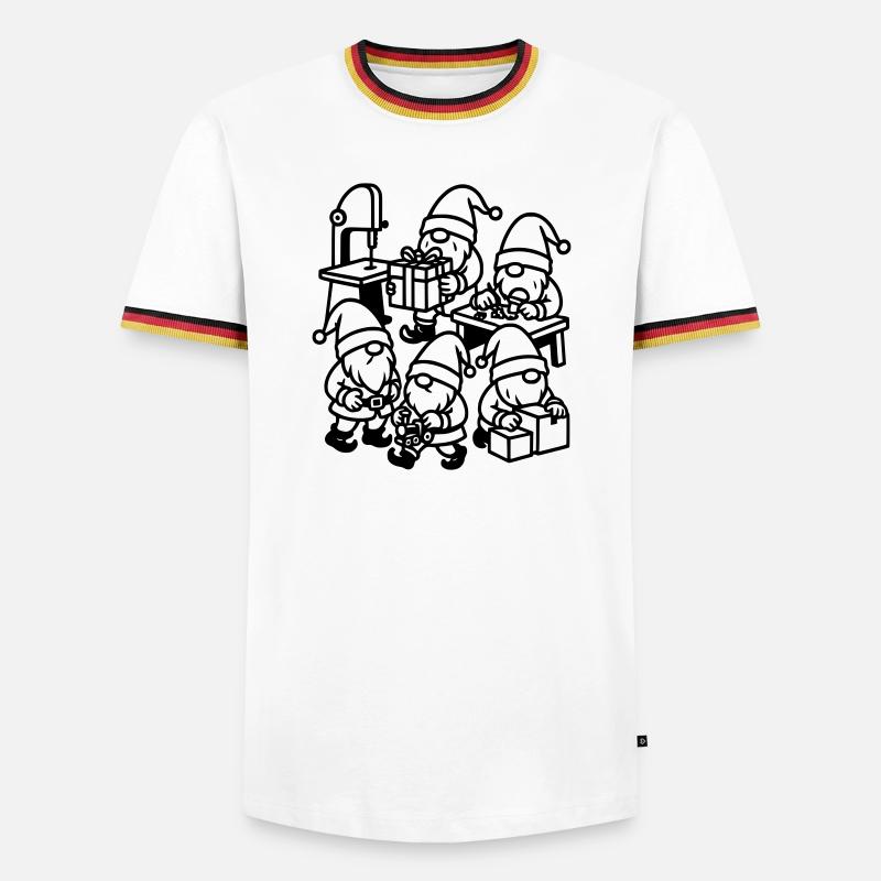 Gnomes at work diligently - Men's Ringer Shirt - white/tricolour