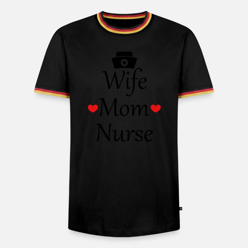 Ehefrau, Mutter, Krankenschwester - Männer Kontrast-T-Shirt - Schwarz/Dreifarbig