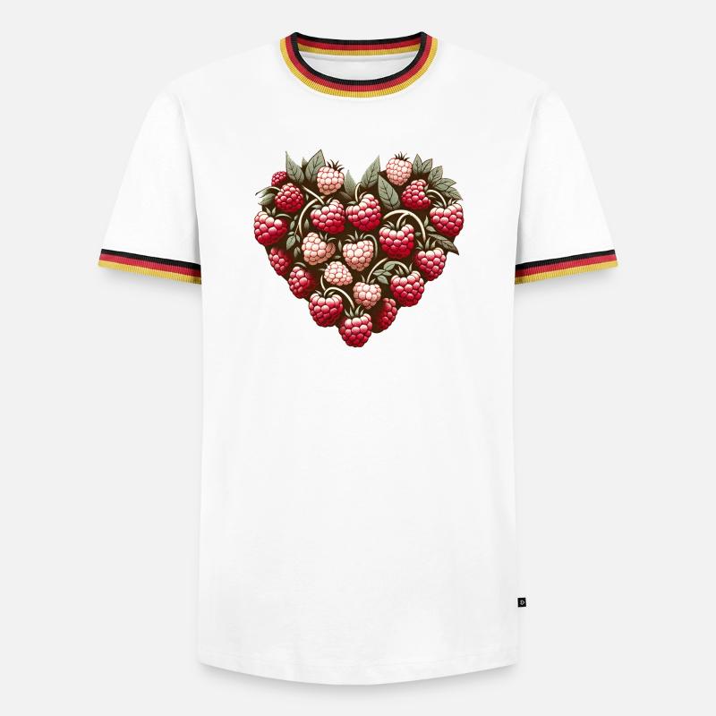 Raspberry Heart Pattern - Men's Ringer Shirt - white/tricolour