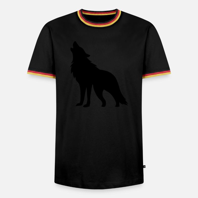 Wolf Silhouette - Men's Ringer Shirt - white/tricolour
