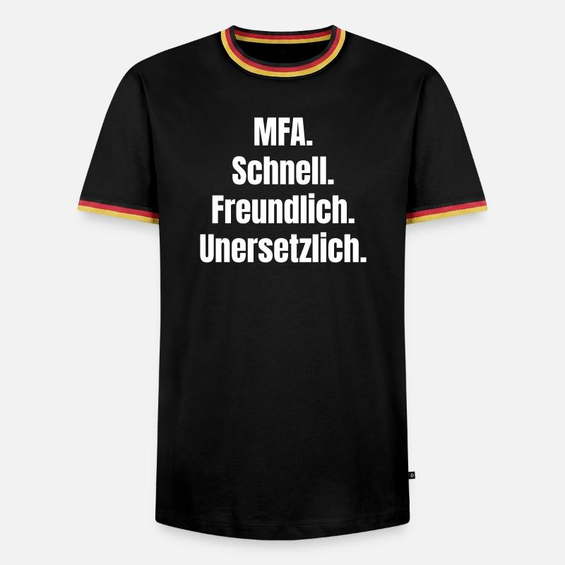 MFA: Fast, friendly, irreplaceable - Men's Ringer Shirt - black/tricolour
