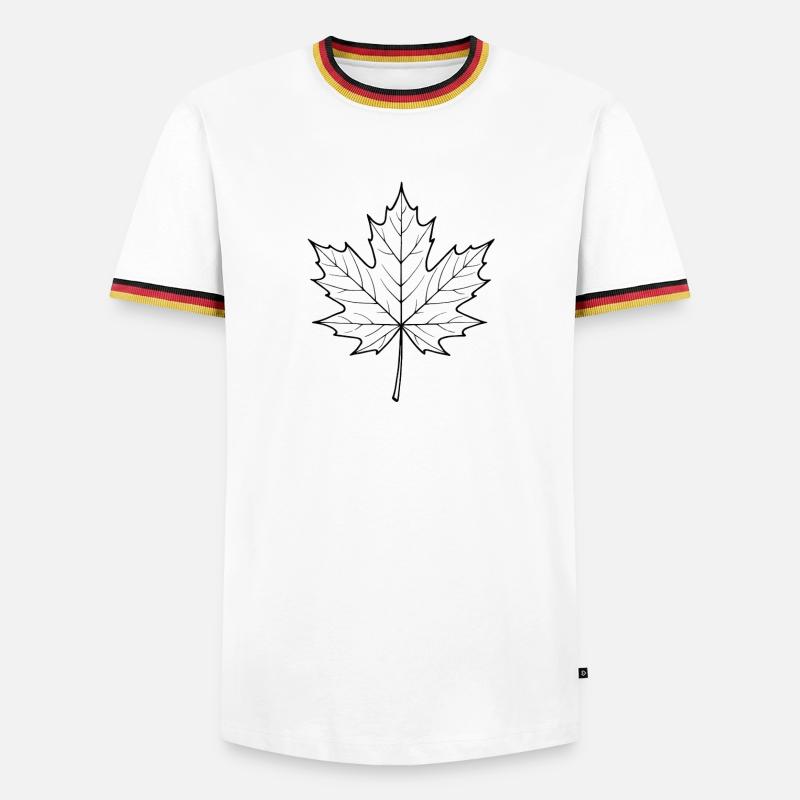 Maple Leaf Line Design - Men's Ringer Shirt - white/tricolour