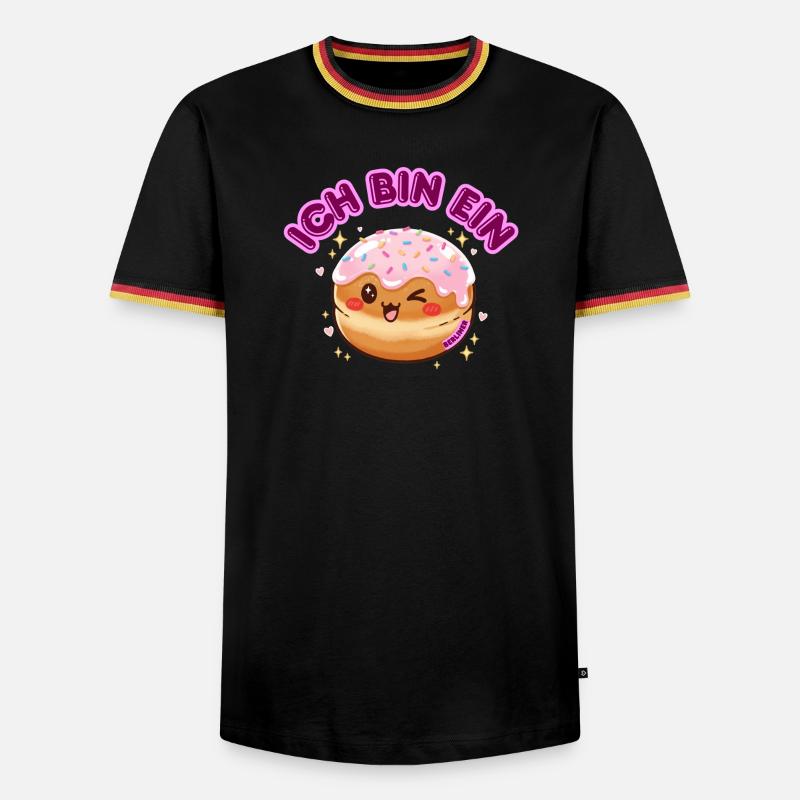 Ich bin ein Berliner - Männer Kontrast-T-Shirt - Schwarz/Dreifarbig