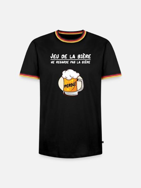 Le jeu de la bière - T-shirt contrasté Homme - noir/tricolore