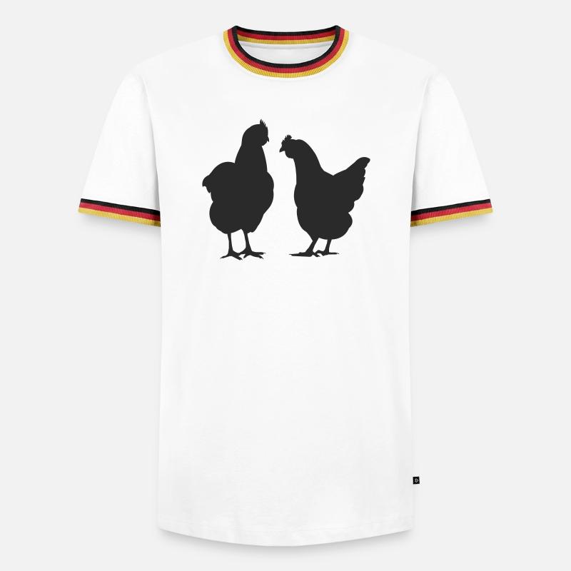 Two Chickens Silhouette - Men's Ringer Shirt - white/tricolour