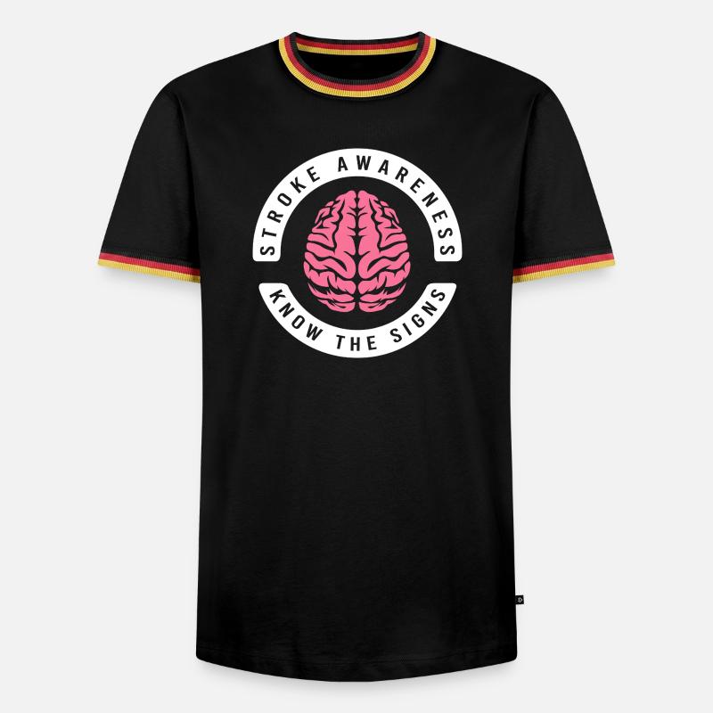 Hirnschlag Schlaganfall - Männer Kontrast-T-Shirt - Schwarz/Dreifarbig