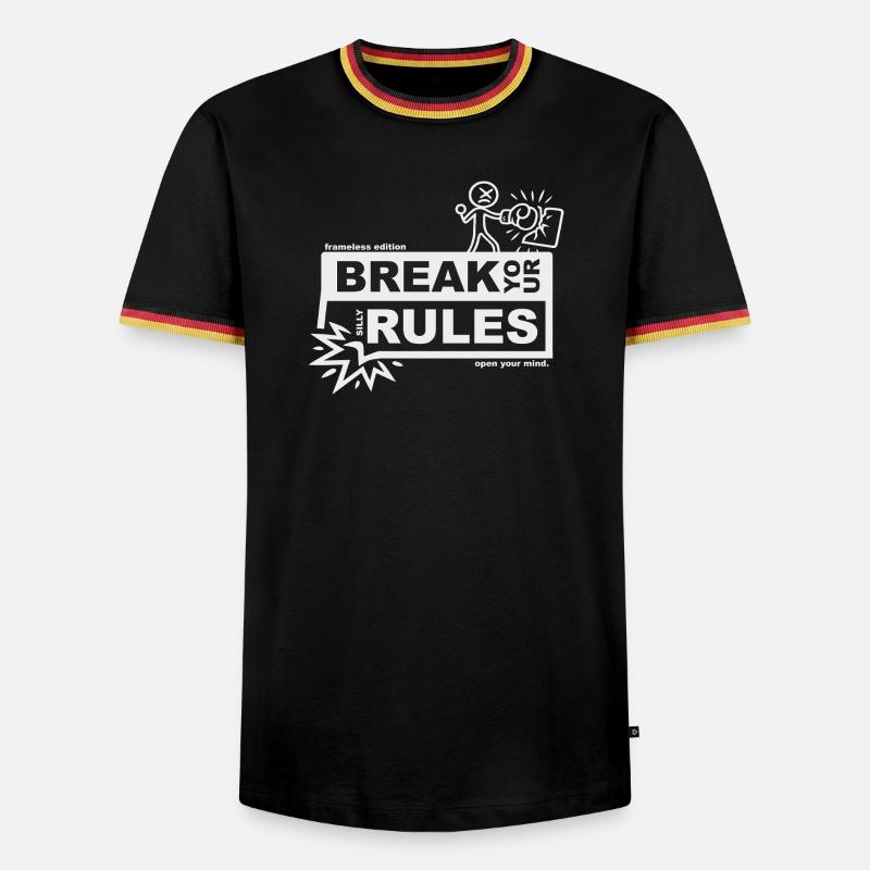 Break your silly rules - frameless edition - Männer Kontrast-T-Shirt - Schwarz/Dreifarbig
