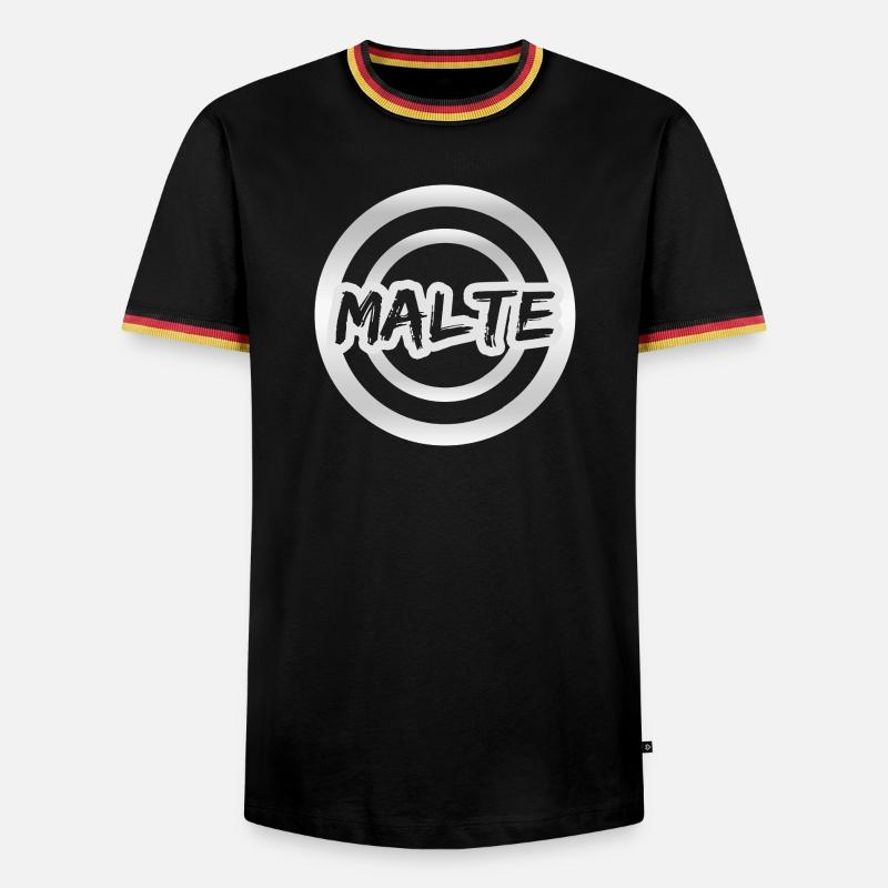 Geschenk Malte - Männer Kontrast-T-Shirt - Schwarz/Dreifarbig