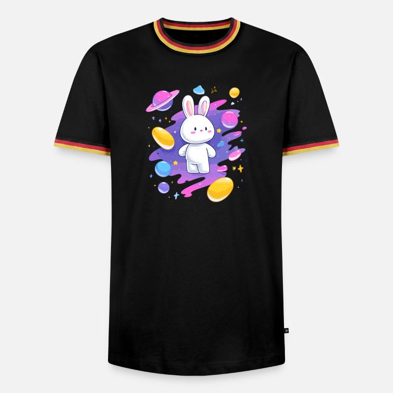 Galactic Rabbit in the Nebula - Men's Ringer Shirt - black/tricolour