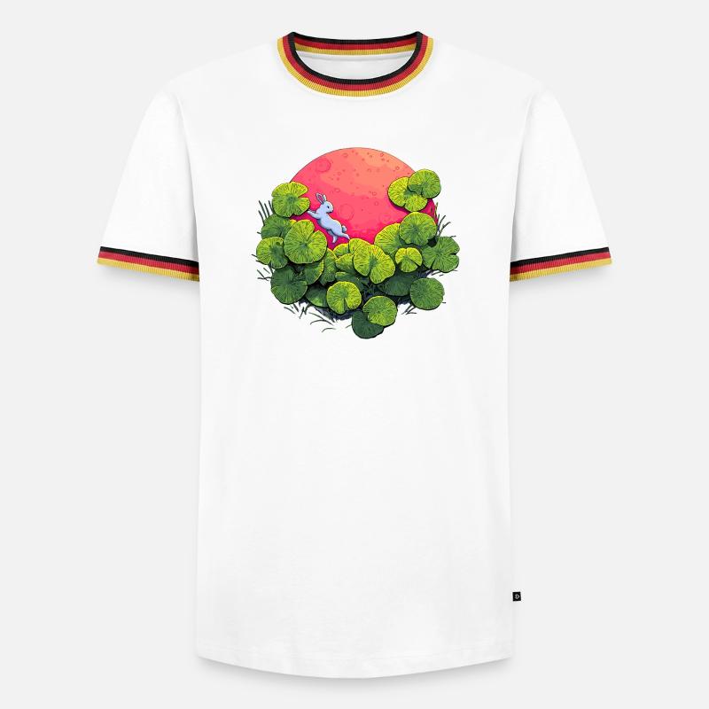 Moonlight Bunny in Leaf Forest - Men's Ringer Shirt - white/tricolour