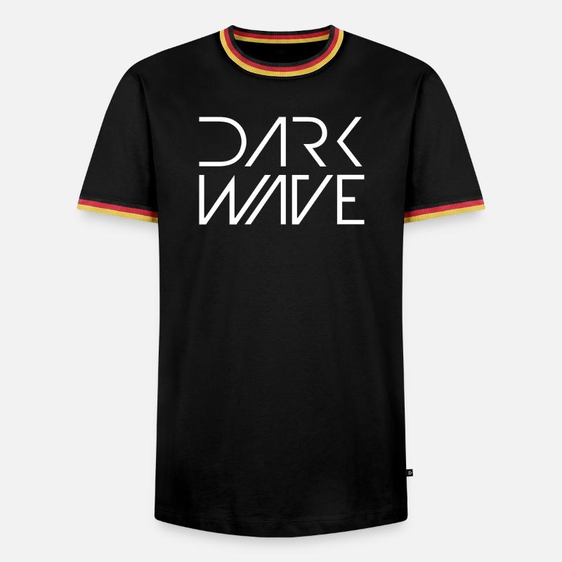 Dark Wave Geometric Tee - Men's Ringer Shirt - black/tricolour