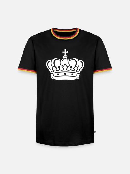 Königskrone mit Kreuz Weiß - Männer Kontrast-T-Shirt - Schwarz/Dreifarbig
