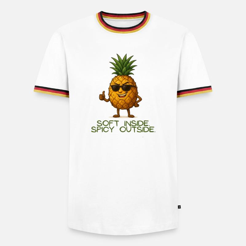 Ananas mit Stil Soft Inside - Männer Kontrast-T-Shirt - Weiß/Dreifarbig