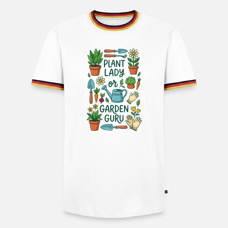 Der Pflanzenliebhaber oder Gartenexperte - Männer Kontrast-T-Shirt - Weiß/Dreifarbig
