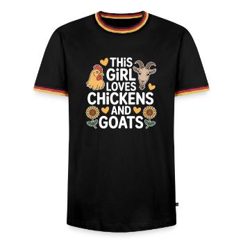 Hühner Ziegen Spruch Huhn Lustiges Hühner Geschenk - Männer Kontrast-T-Shirt - Schwarz/Dreifarbig - Vorne - AI Model Male 178 light (178cm) & AI Model Male 185 light (185cm)