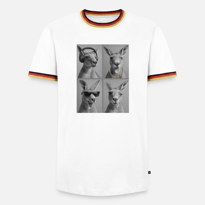 Kangaroo - Men's Ringer Shirt - white/tricolour