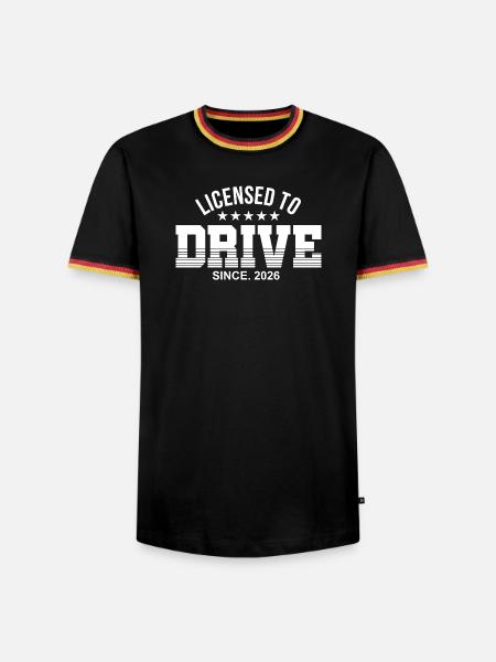 Führerschein 2026 Fahrprüfung Führerscheinprüfung - Männer Kontrast-T-Shirt - Schwarz/Dreifarbig