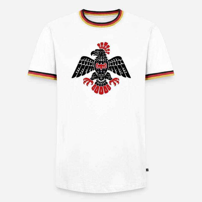 Aztec Eagle Totem Pattern - Men's Ringer Shirt - white/tricolour