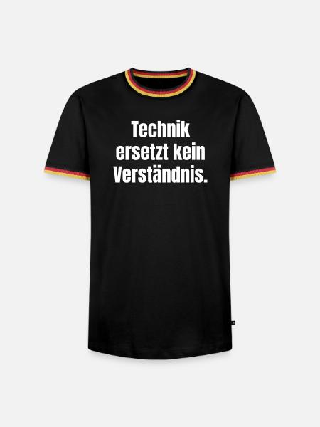 Technik ersetzt kein Verständnis - Männer Kontrast-T-Shirt - Schwarz/Dreifarbig