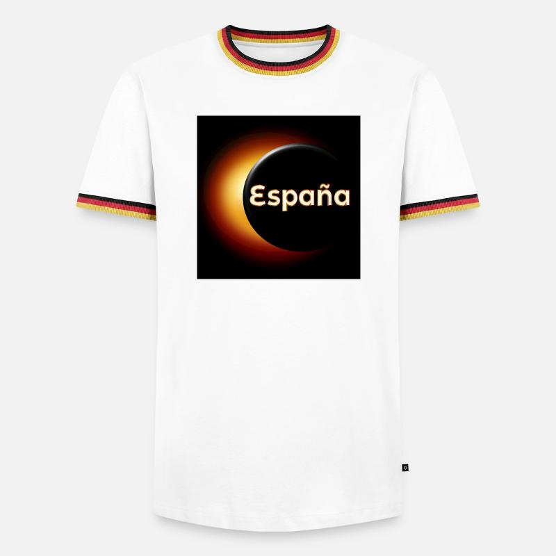 Total Solar Eclipse Spain - Men's Ringer Shirt - white/tricolour